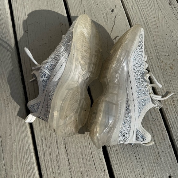 Steve Madden // maxima white, rhinestone statement sneakers size 8 - Picture 3 of 8